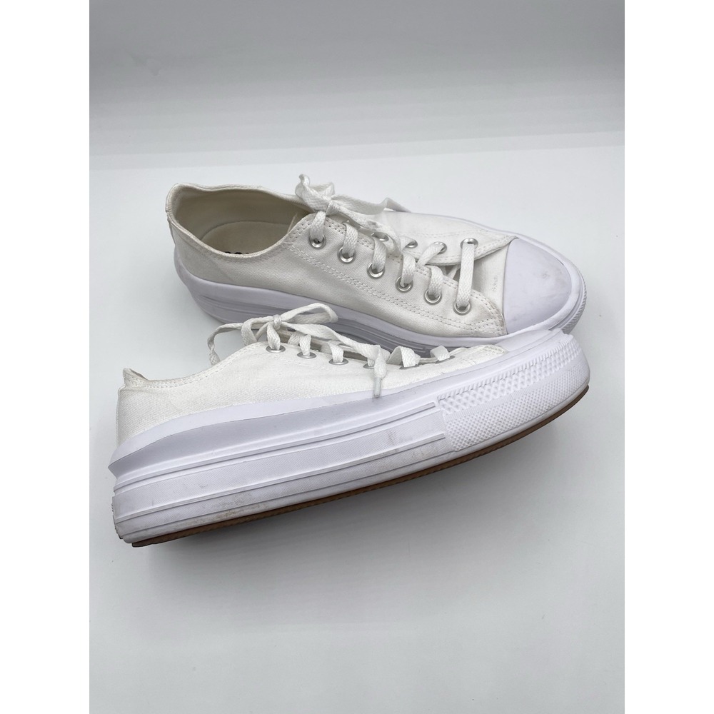 CONVERSE Chuck Taylor All Star Move Canvas Platform Women 10 White 570257C EUC - Picture 2 of 8